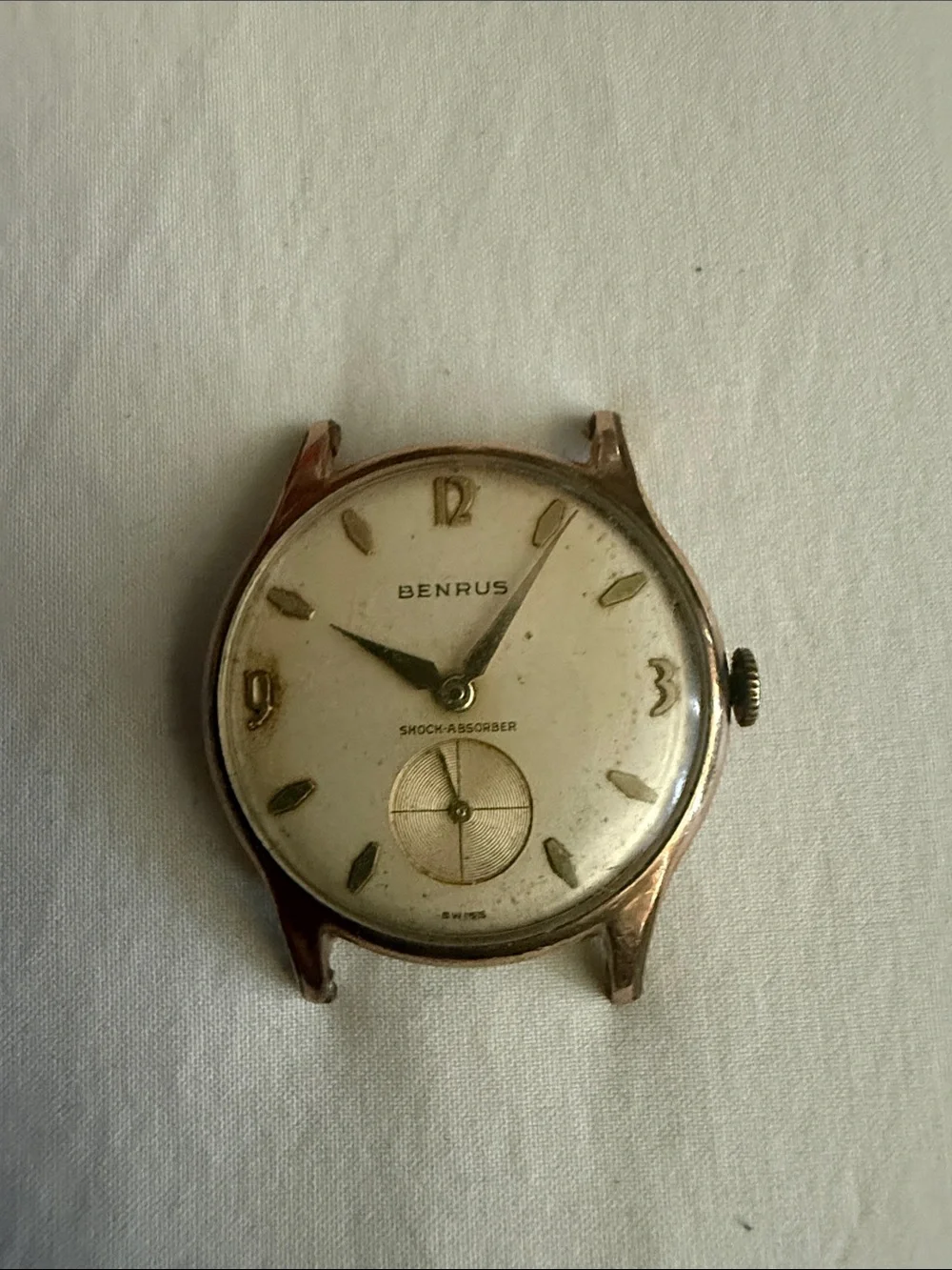 Benrus Shock Absorber Men's Swiss Watch 1950s Vintage